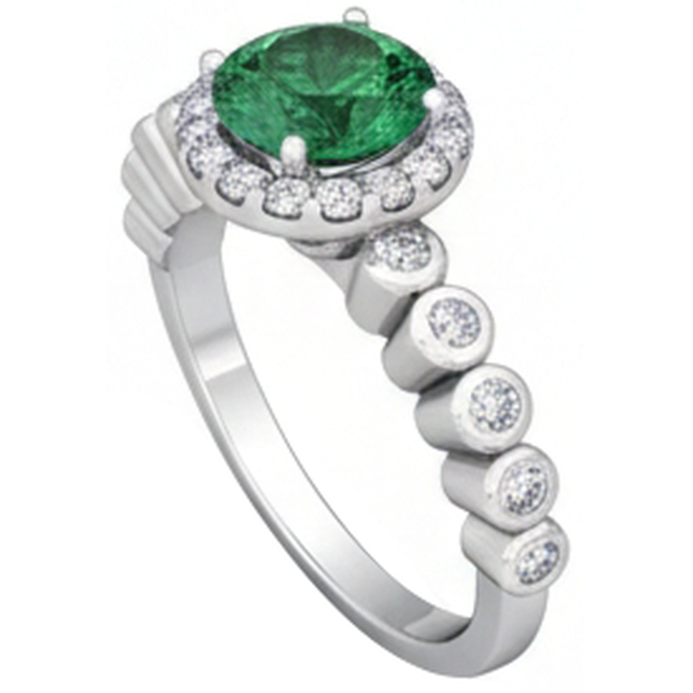 echter round smaragd 8.15Karat ring Detailansicht