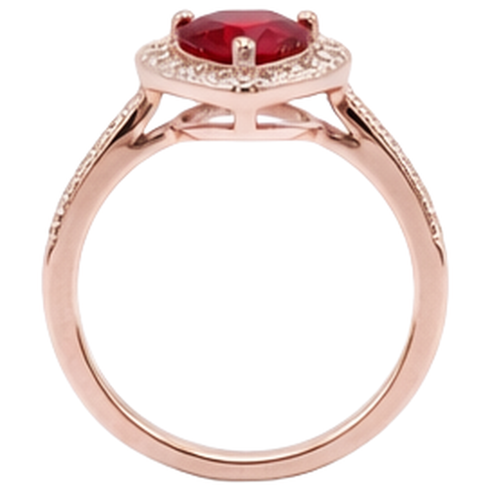 echter round rubin 8.5Karat ring Profilansicht