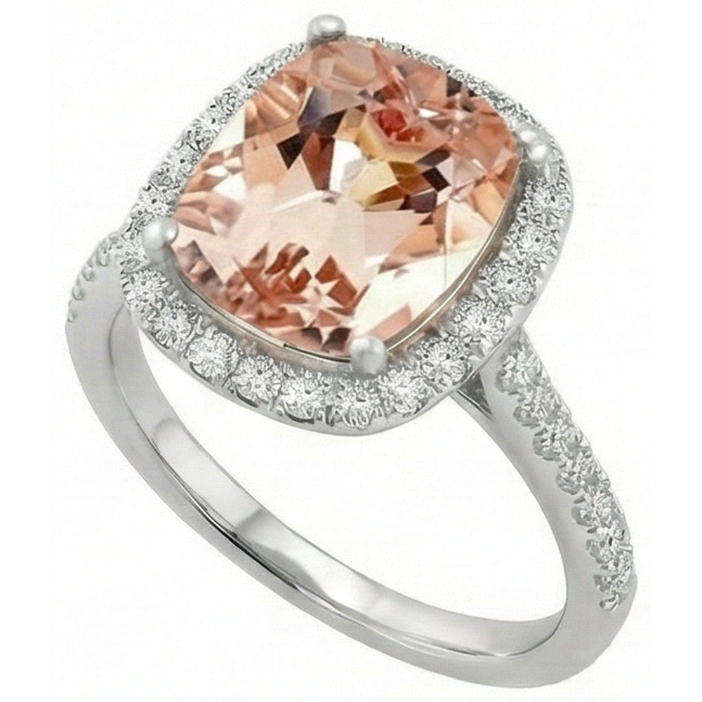 echter round morganit 8.75Karat ring Detailansicht