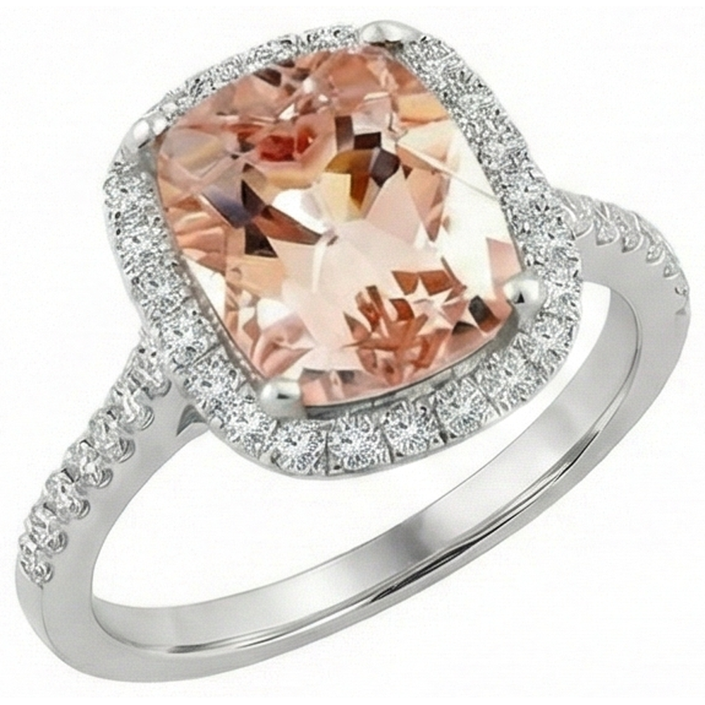 echter round morganit 8.75Karat ring Draufsicht