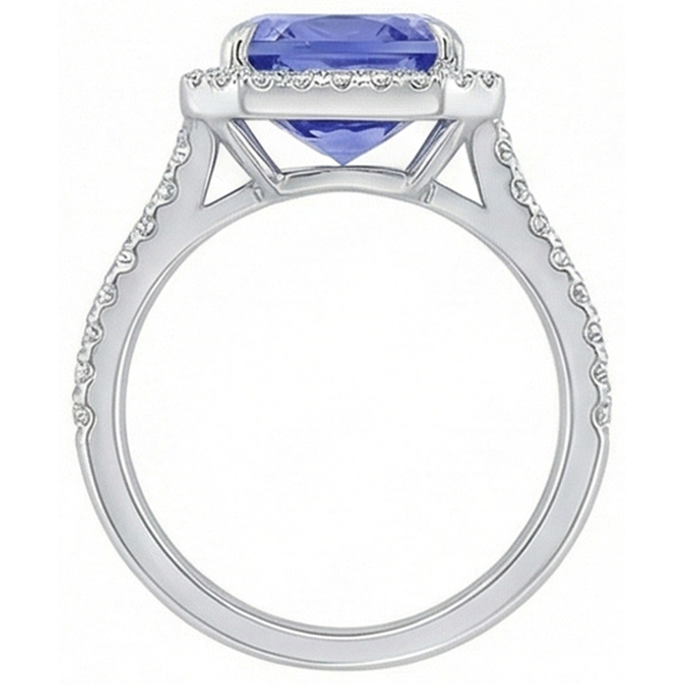 echter round diamant 8.80Karat ring Profilansicht
