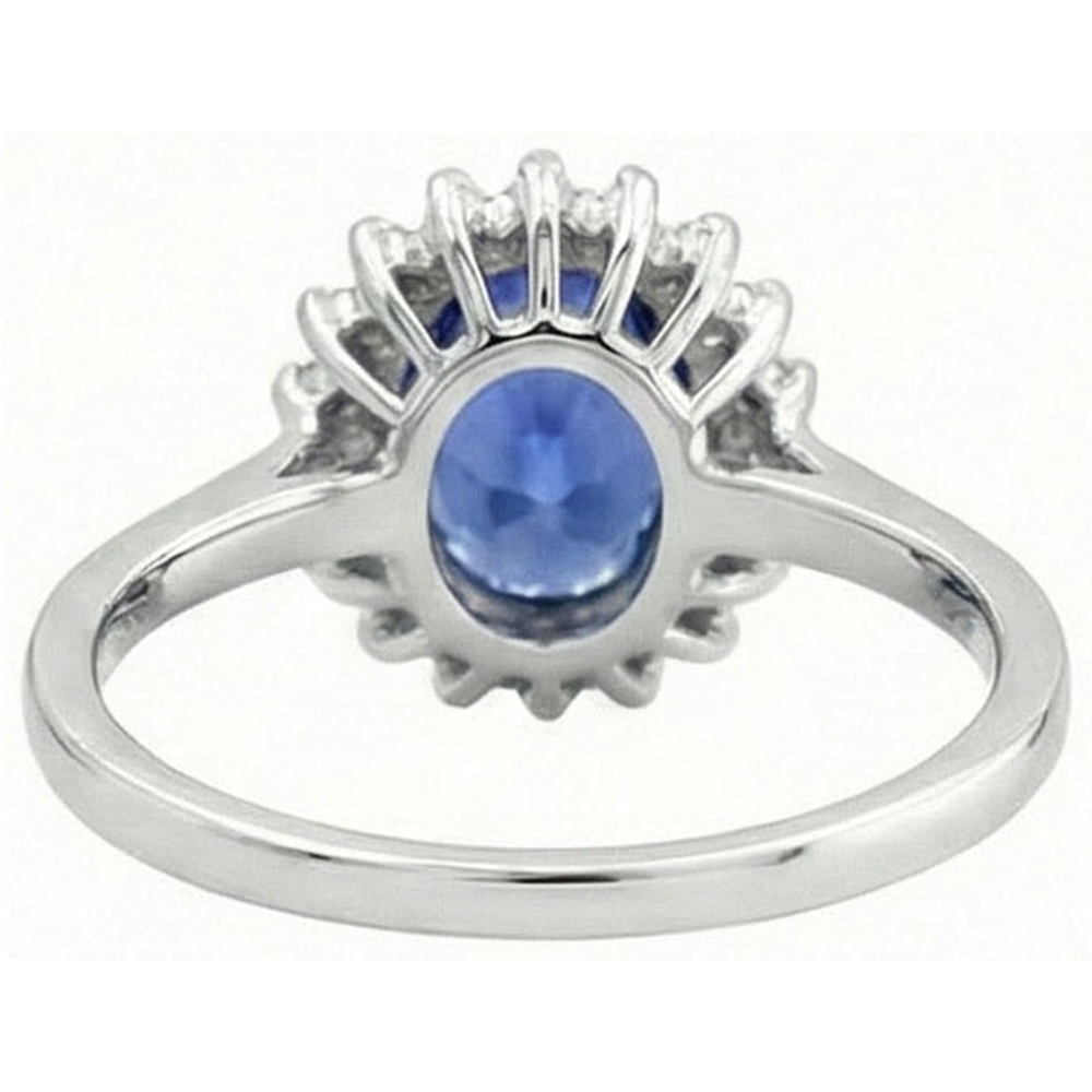 echter oval diamant 8Karat ring Profilansicht