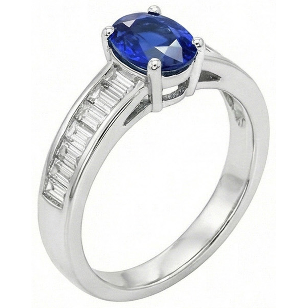 echter oval diamant 8Karat ring Seitenansicht