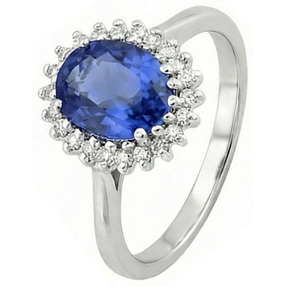 echter oval diamant 8Karat ring Vorderansicht