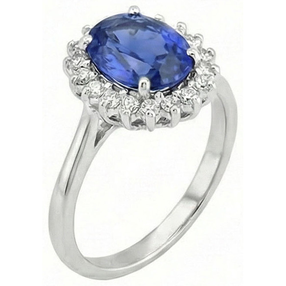 echter oval diamant 8Karat ring Detailansicht