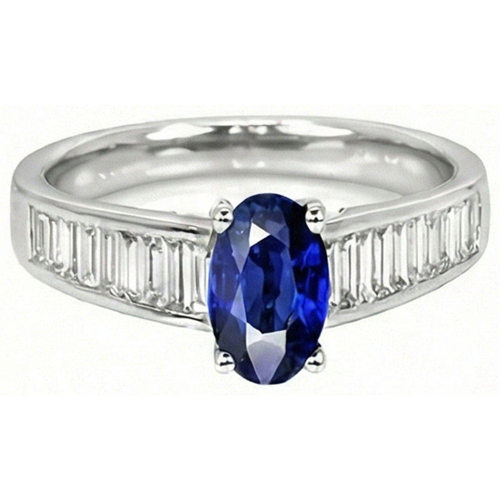 echter oval diamant 8Karat ring Vorderansicht