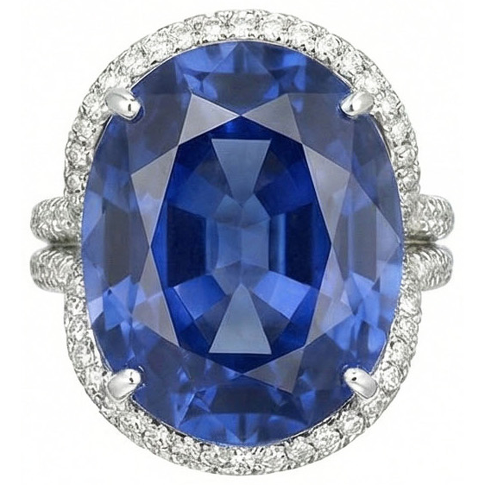 echter oval diamant 8Karat ring Detailansicht