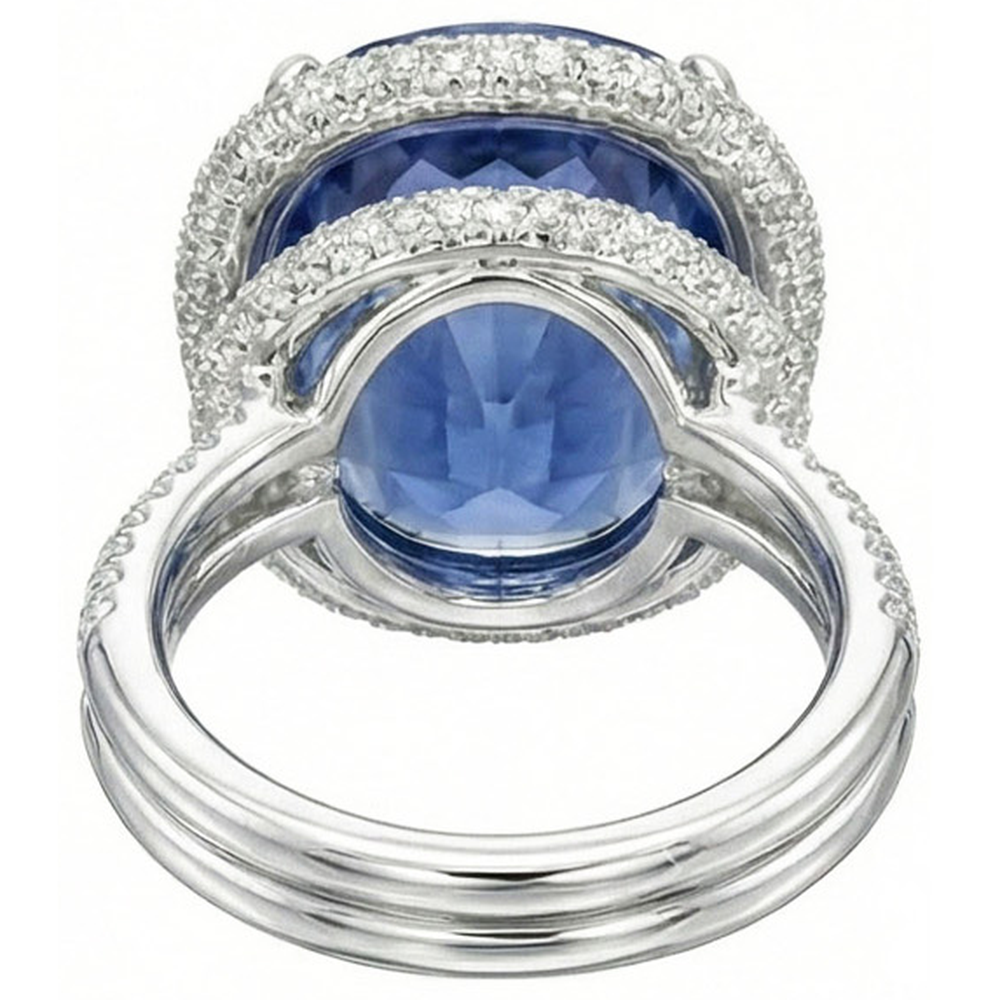 echter oval diamant 8Karat ring Profilansicht