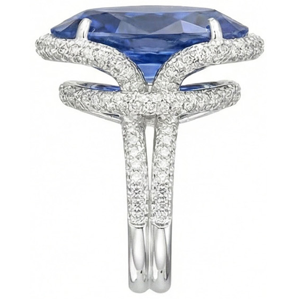 echter oval diamant 8Karat ring Draufsicht