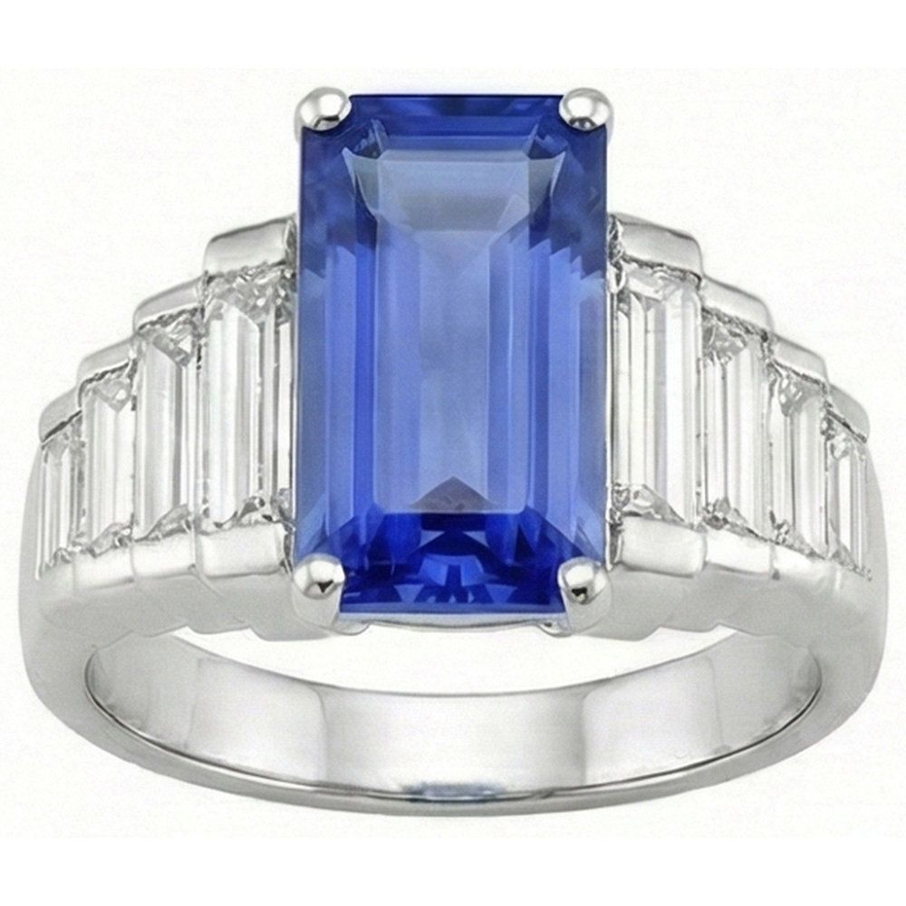 echter baguette diamant 8Karat ring Detailansicht