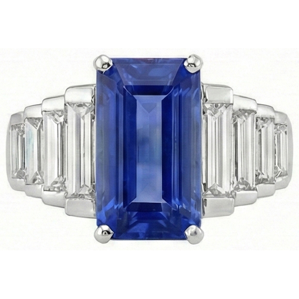 echter baguette diamant 8Karat ring Seitenansicht