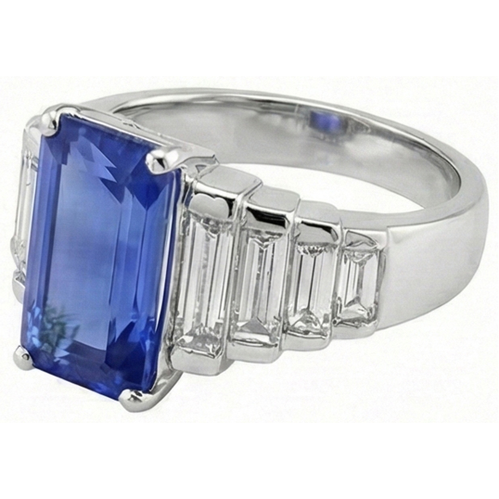echter baguette diamant 8Karat ring Draufsicht