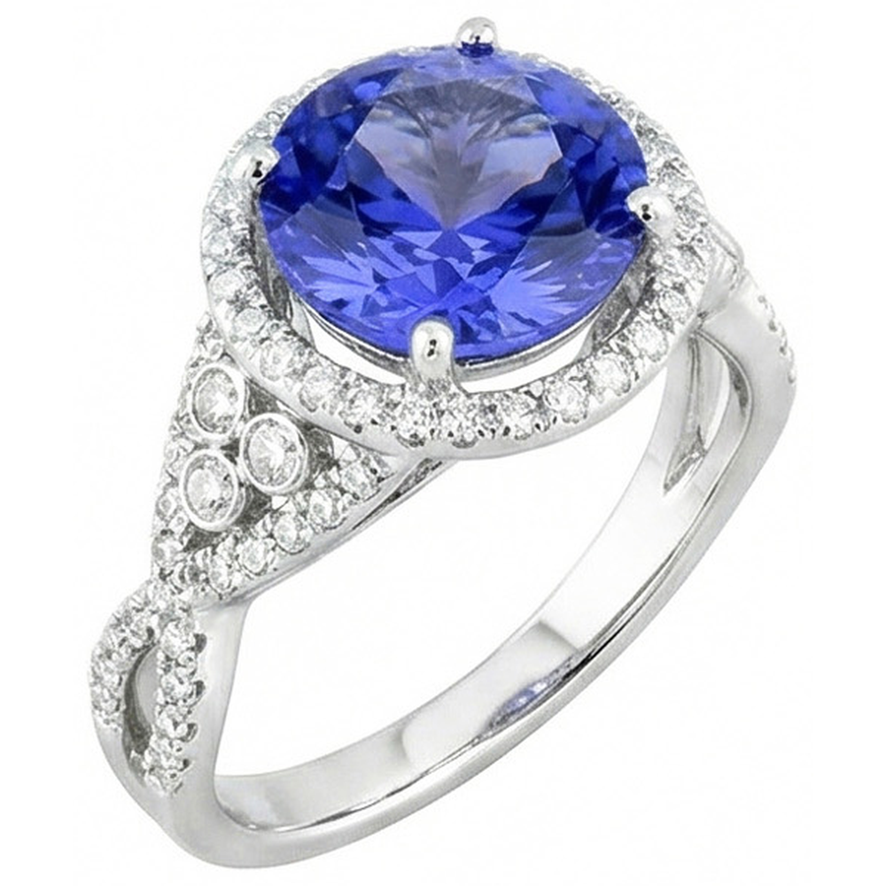 echter round diamant 8Karat ring Seitenansicht