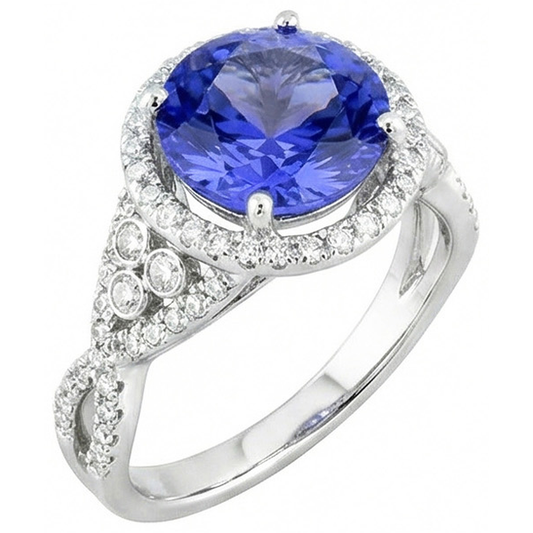 echter round diamant 8Karat ring Seitenansicht