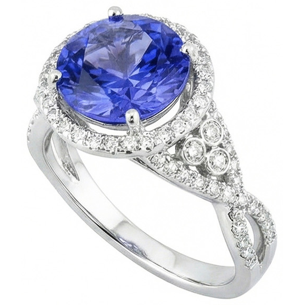 echter round diamant 8Karat ring Detailansicht