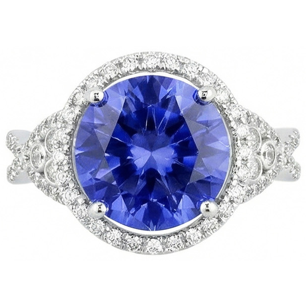 echter round diamant 8Karat ring Vorderansicht