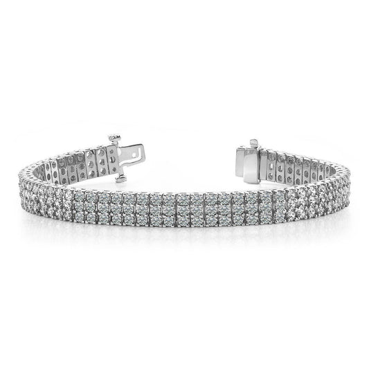 8.70 Ct Runden Cut Natürliche Diamants Classic 3-reihiges Diamantarmband Weißgold