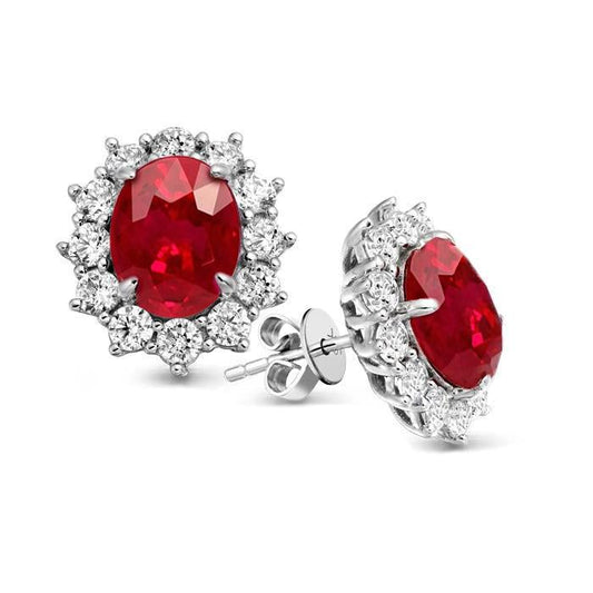 Echter Taubenblut-Rubin Gemstone Earring – Hauptansicht