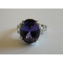 14K Weißgold Pavé Blauer Tansanit Farbstein-Ring 8,51 Karat