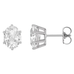 Brillant Ohrringe – Old Mine Cut 4 Karat 14K Weißgold