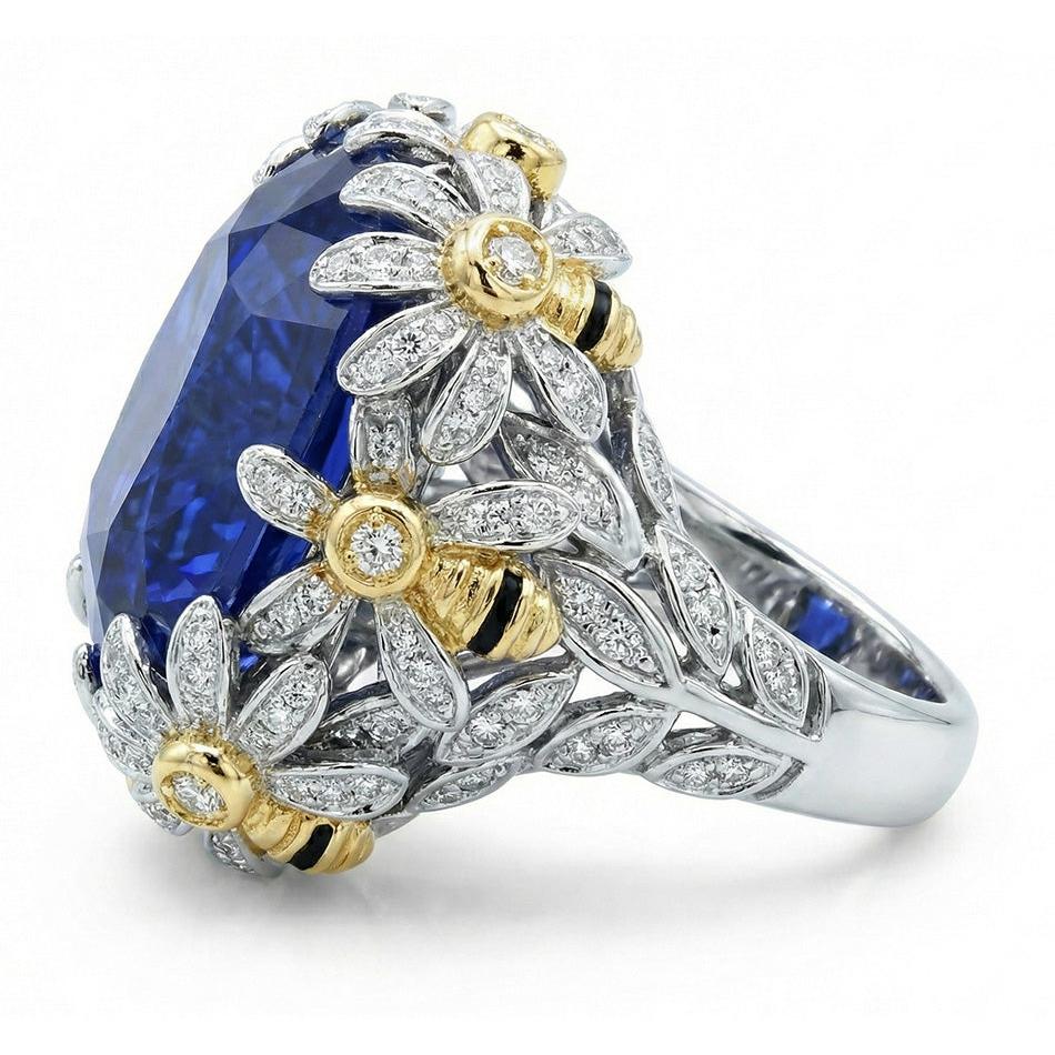 echter oval diamant 8Karat ring Detailansicht