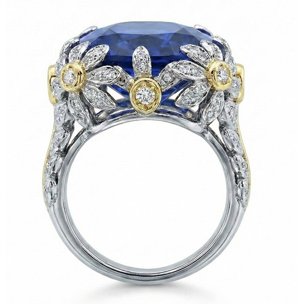 echter oval diamant 8Karat ring Profilansicht