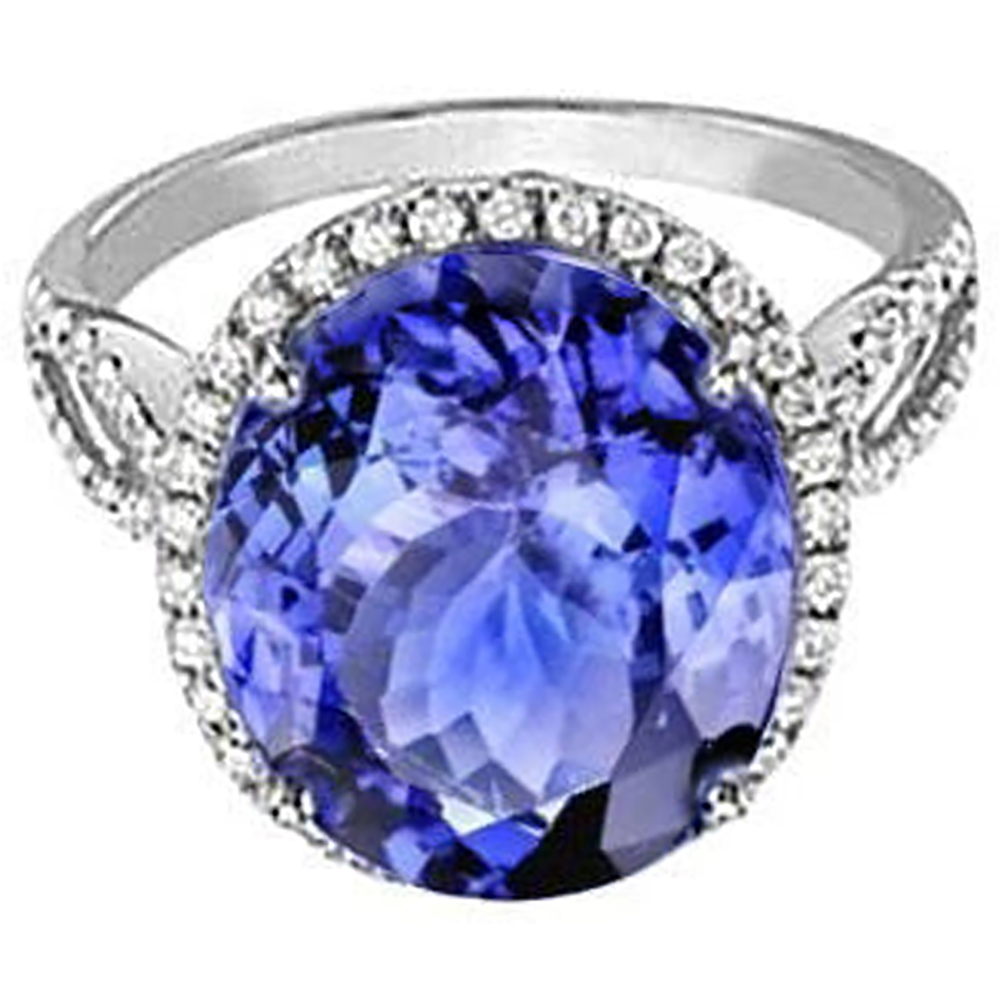 echter oval tansanit 8.65Karat ring Detailansicht