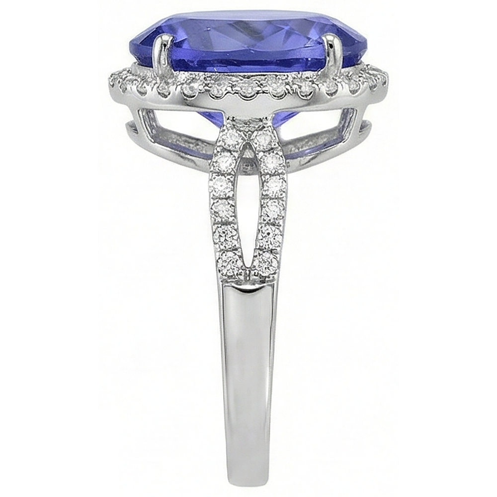 echter oval tansanit 8.65Karat ring Profilansicht