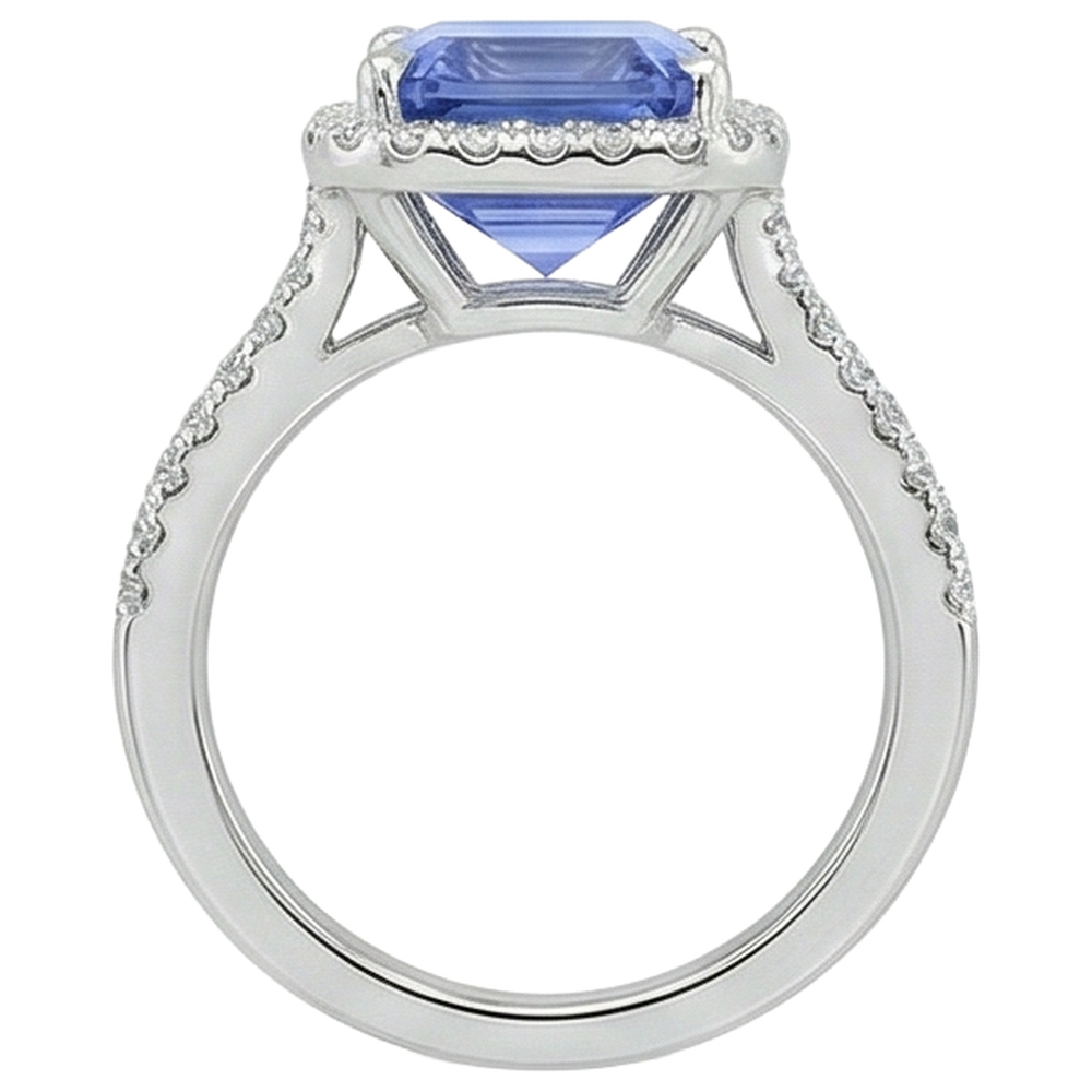 echter round tansanit 8.75Karat ring auf Weiß