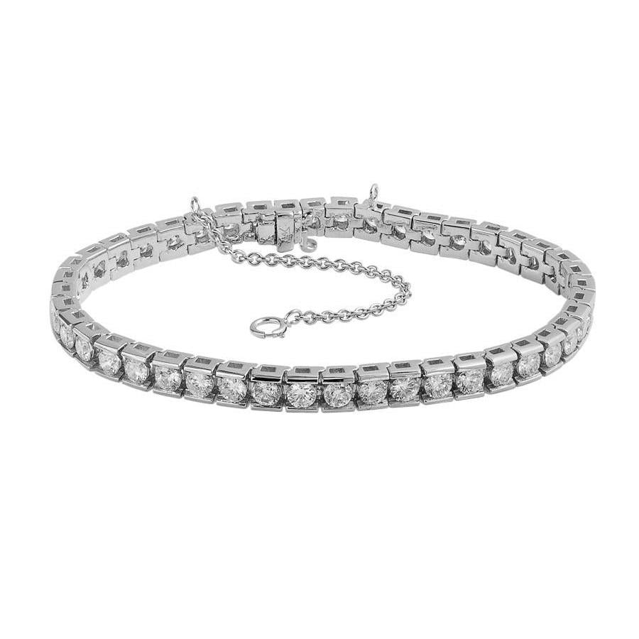 8,80 Ct. Echt Diamant Tennisarmband Kanalset Weißgold 14K