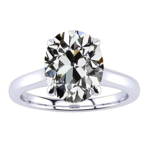 Edler Diamant Old Mine Cut Solitär-Verlobungsring in 14K Weißgold – Hauptansicht