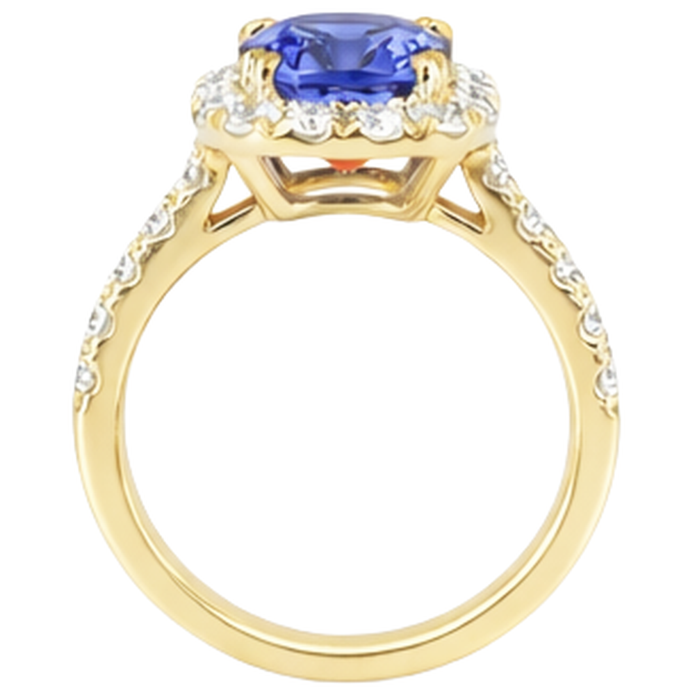 echter round diamant 6.00Karat ring Profilansicht