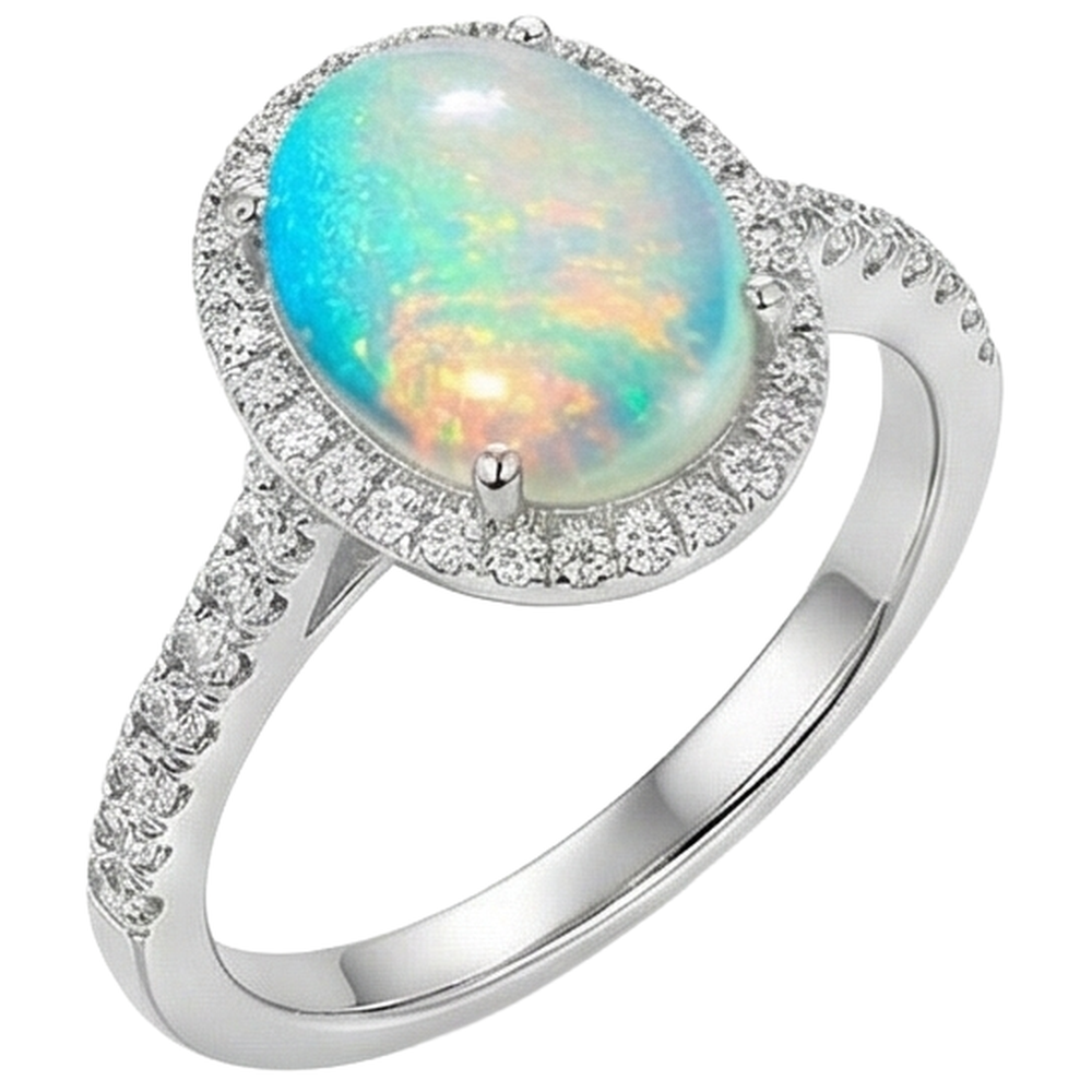 echter oval opal 9.00Karat ring Detailansicht