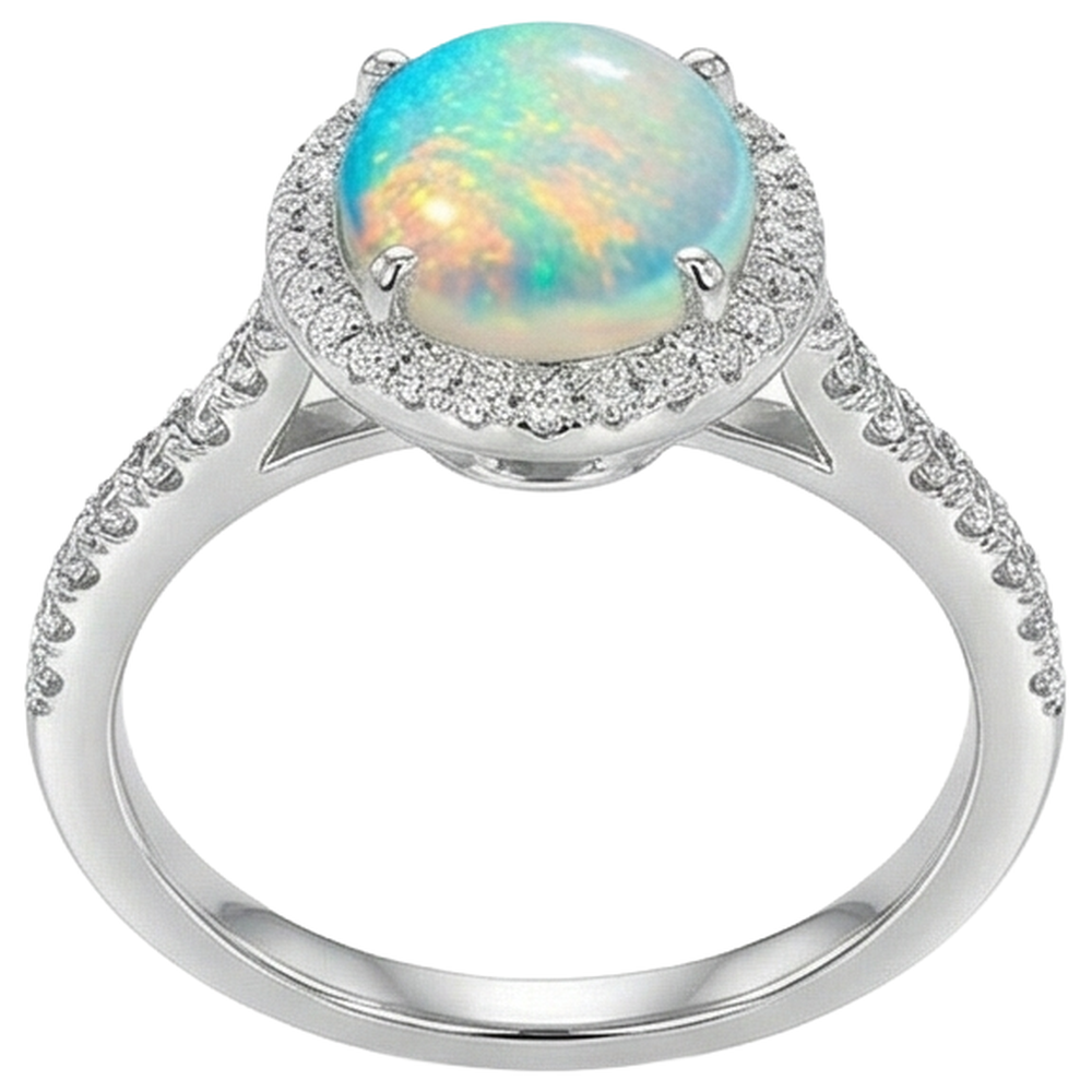 echter oval opal 9.00Karat ring Draufsicht
