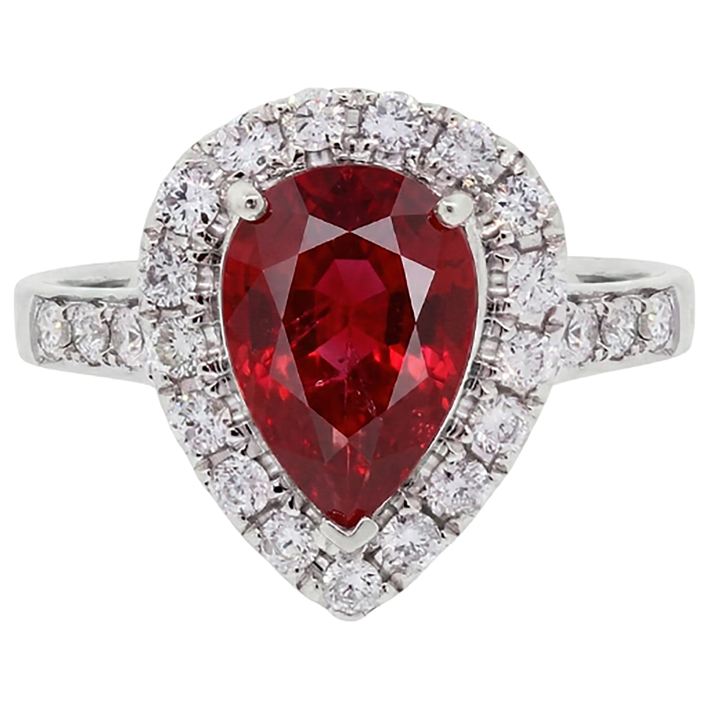echter round rubin 9.50Karat ring Seitenansicht