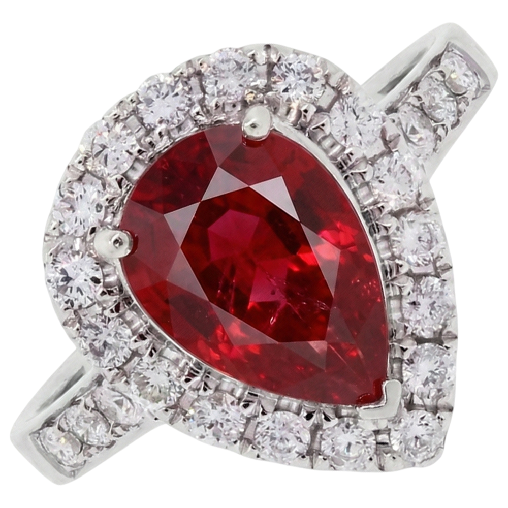 echter round rubin 9.50Karat ring Draufsicht