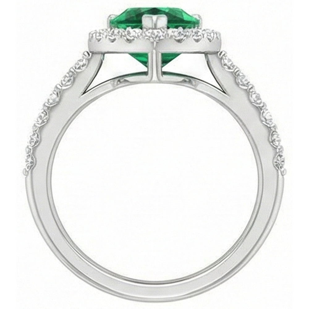 echter round smaragd 9.50Karat ring auf Weiß