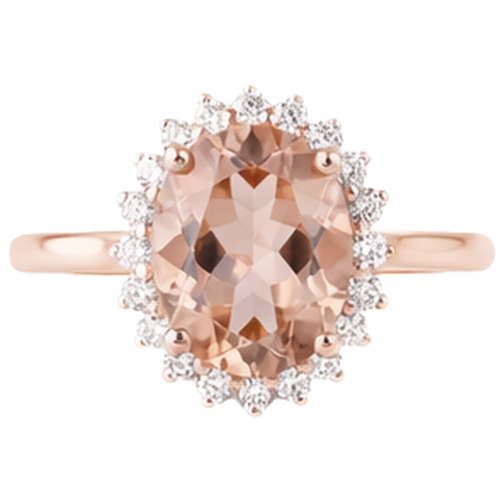 echter oval morganit 9.50Karat ring Seitenansicht