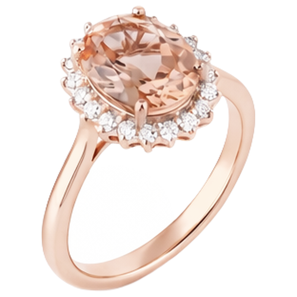 echter oval morganit 9.50Karat ring Profilansicht