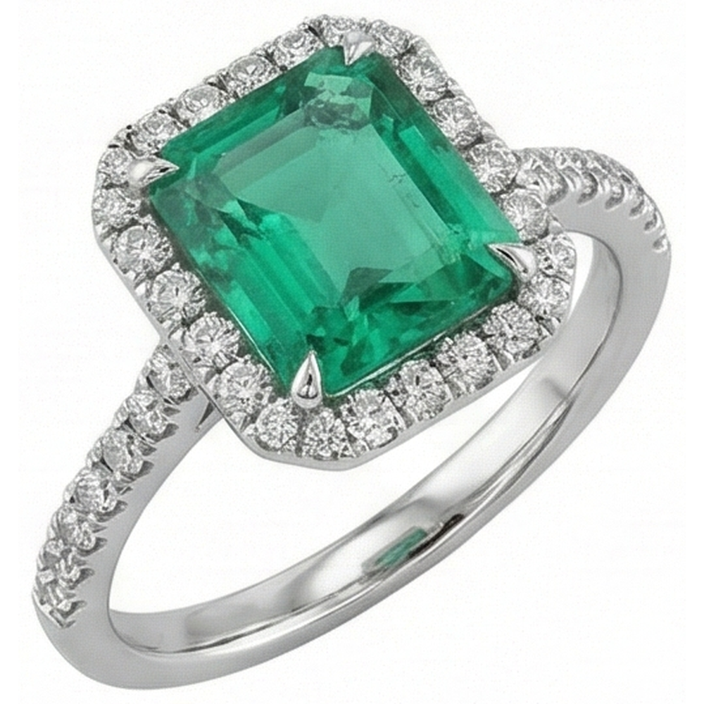 echter round diamant 9.65Karat ring Seitenansicht
