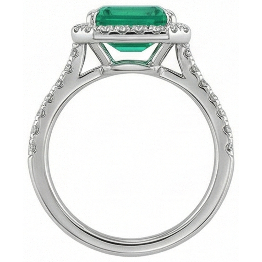 echter round diamant 9.65Karat ring Profilansicht