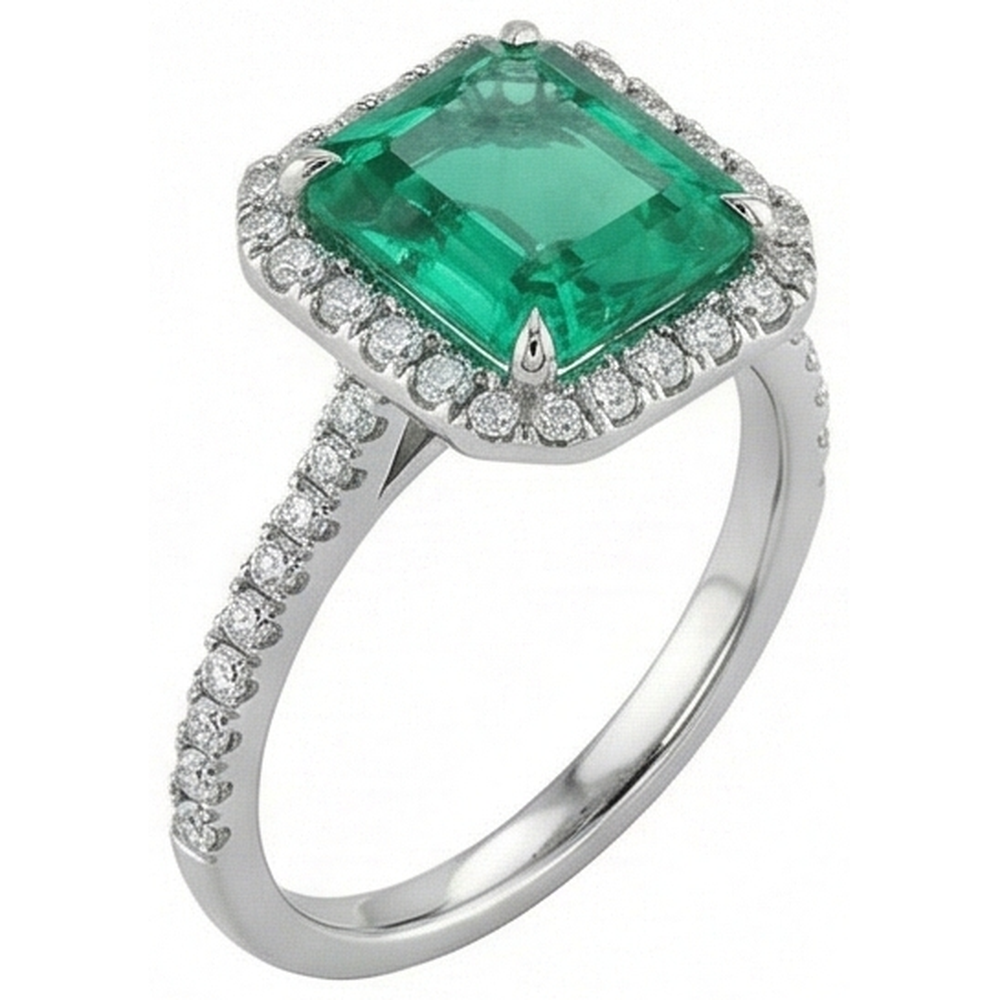 echter round diamant 9.65Karat ring Detailansicht
