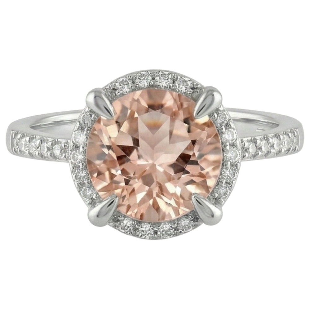 echter round morganit 9.75Karat ring Seitenansicht