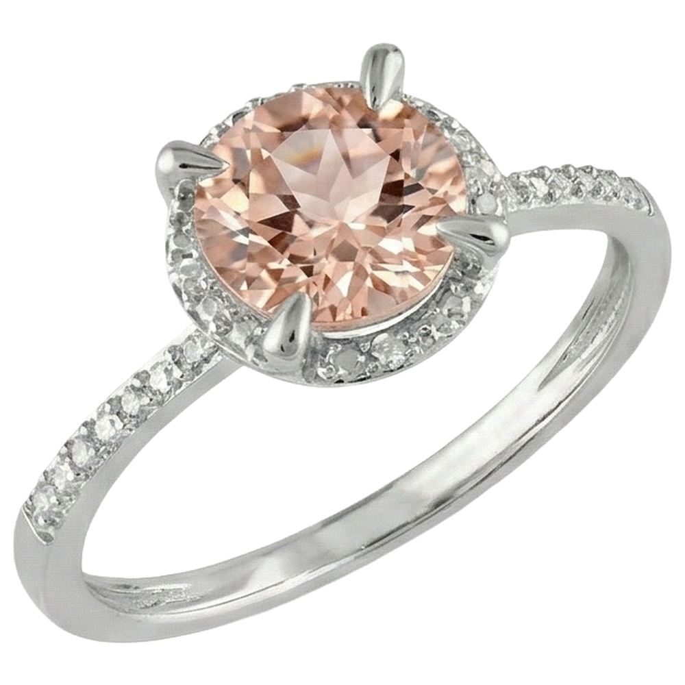 echter round morganit 9.75Karat ring Detailansicht