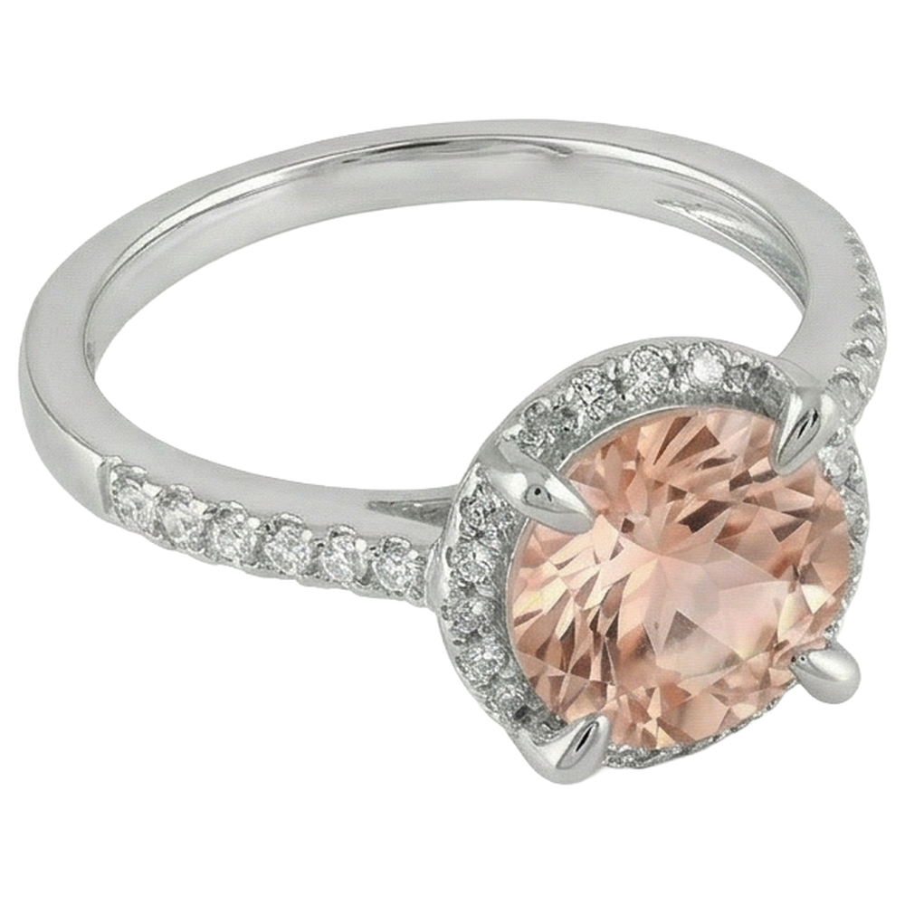 echter round morganit 9.75Karat ring Draufsicht