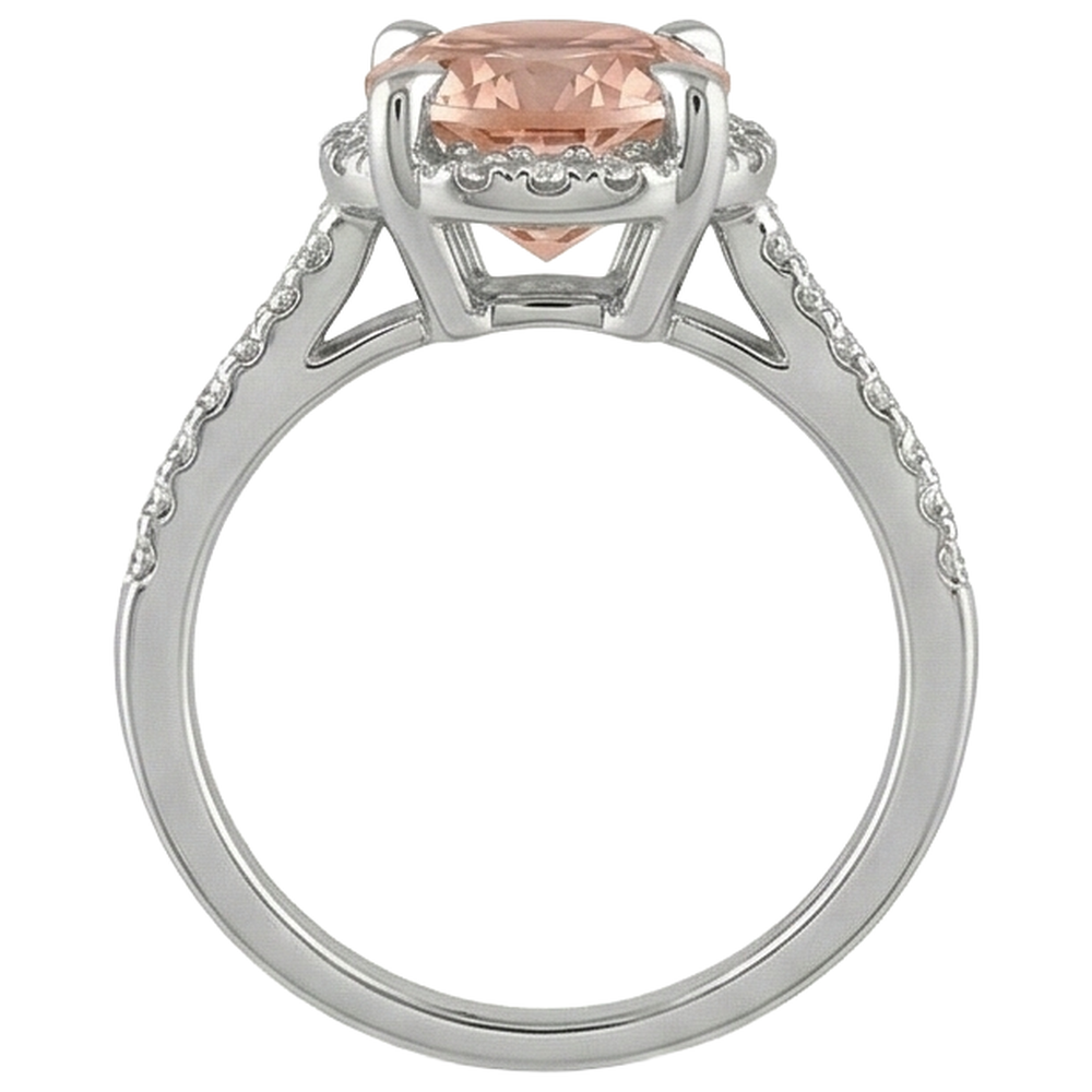echter round morganit 9.75Karat ring auf Weiß