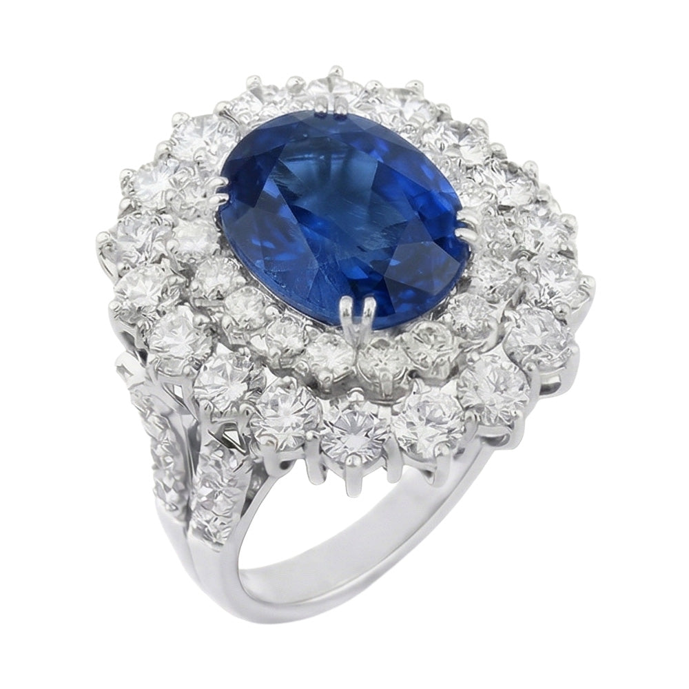 echter round diamant 9.75Karat ring Vorderansicht
