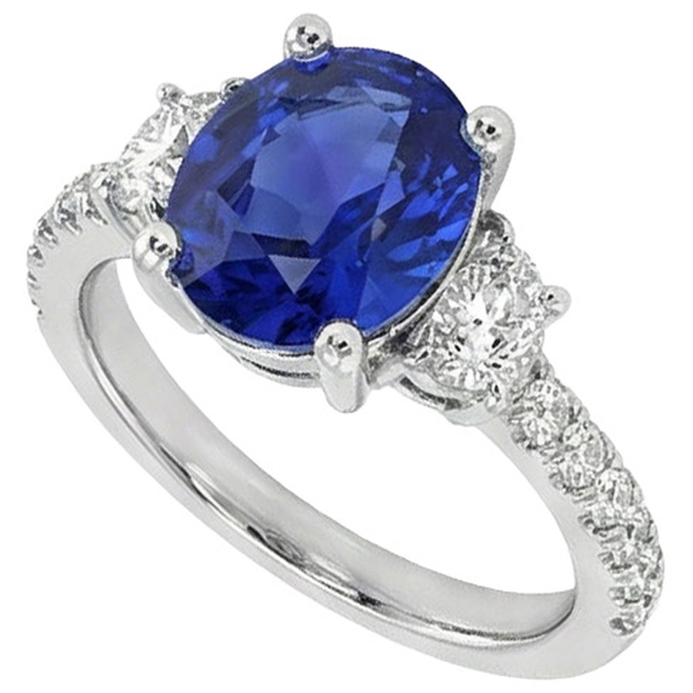 echter oval diamant 9Karat ring Detailansicht