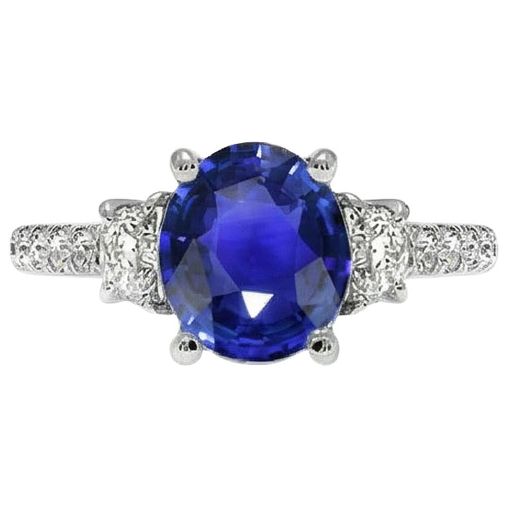 echter oval diamant 9Karat ring Seitenansicht