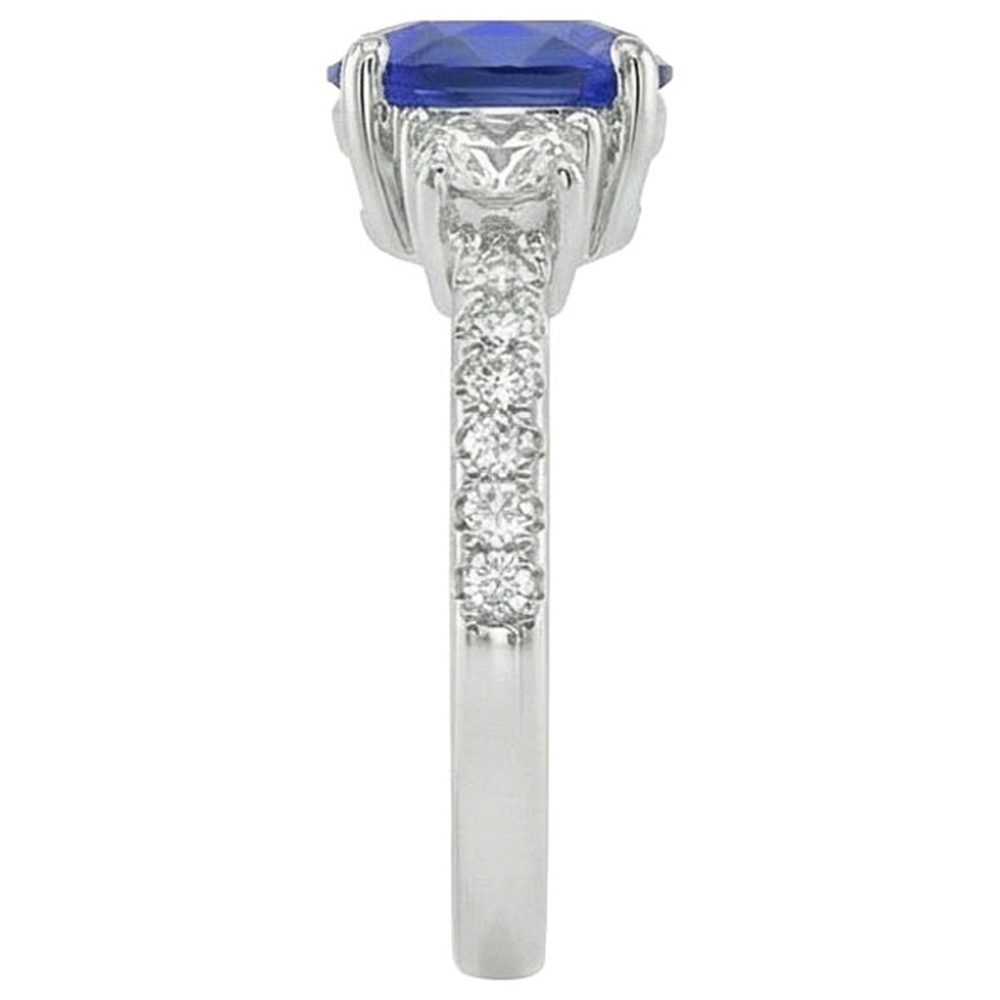 echter oval diamant 9Karat ring Profilansicht